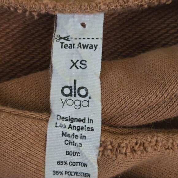 Alo Yoga Ripped Distressed Henna Rust Hoodie ASO DC Legends Size XS - Picture 9 of 9